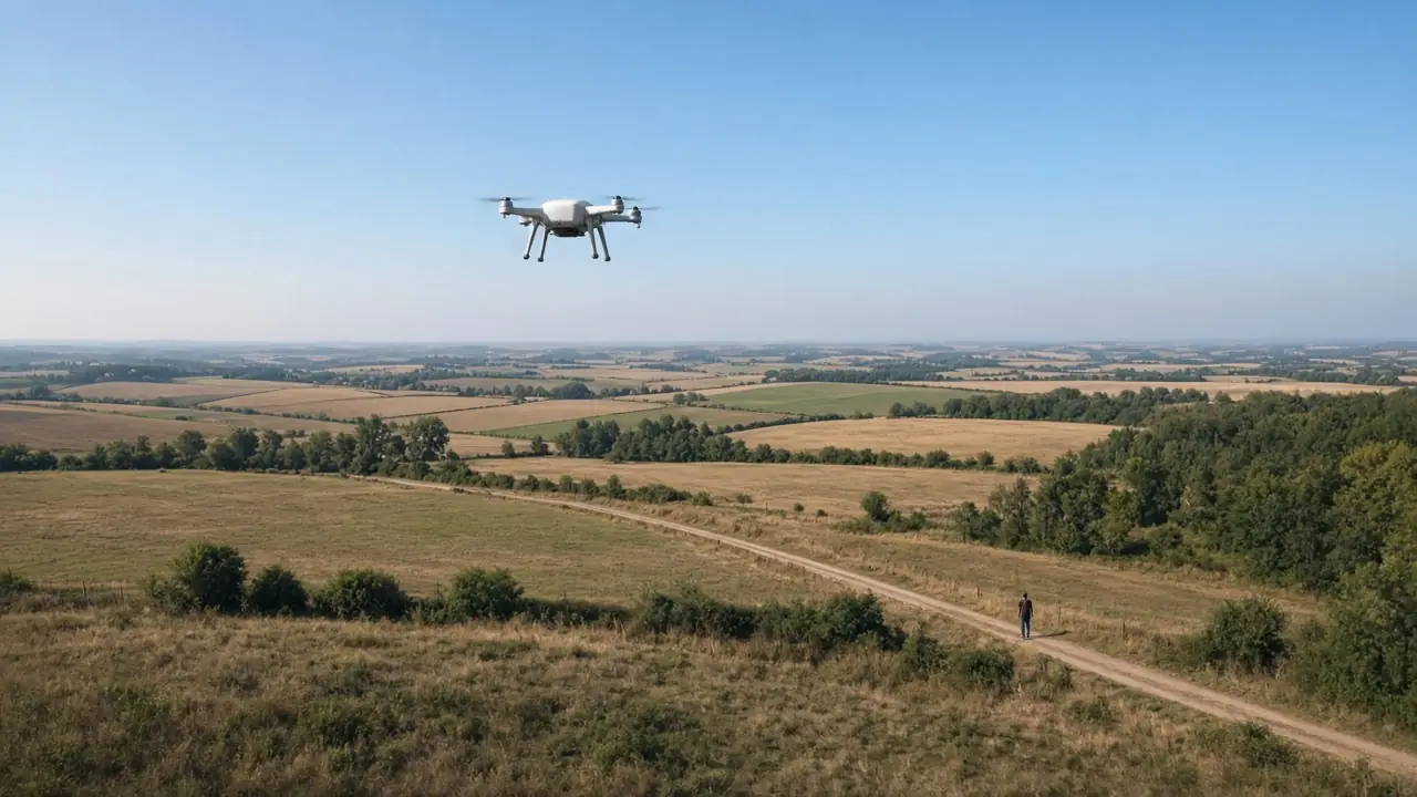 Parsel üzerinde haritalama drone'u